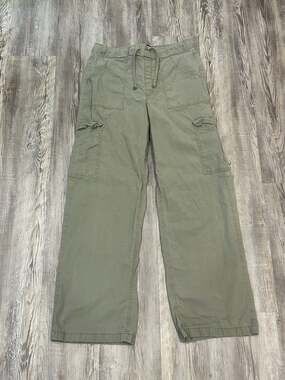 Hollister Olive Green Adjustable-Rise Baggy Cargo Pants